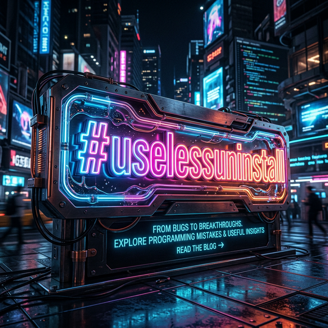 #uselessuninstall neon sign